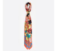 Charm foulard jardin de fleurs aquarelle orange UN