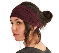 CHARM Homme Bandeau Japonais Sports - Tête Bande Bandana Extensible Bordeaux L