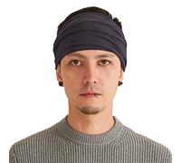 CHARM Homme Bandeau Japonais Sports - Tête Bande Bandana Extensible Gris Foncé L