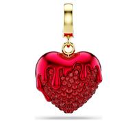 Charm Idyllia, Taille ronde, Cœur, Rouge, Placage de ton or OS