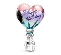 Pandora Charm Montgolfière Joyeux Anniversaire – Argent sterling, émail dégradé rose/violet/bleu
