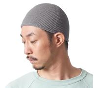 CHARM Kufi Bonnet en Coton pour Homme Motif tête de Mort Fait Main 2 Tailles, Gris, M