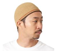 CHARM Kufi Chapeau Homme 100% Coton, Bonnet Docker, Beige