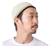CHARM Kufi Chapeau Homme 100% Coton, Bonnet Docker, Blanc