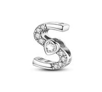 Charm lettre et coeur s, accessoire de bracelet à breloques en argent sterling 925, compatible avec le collier bracelet pandora, cadeau pour femme