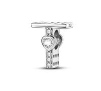 Charm lettre t et coeur, accessoire de bracelet à breloques en argent sterling 925, compatible avec le collier bracelet pandora, cadeau pour femme