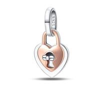 Charm love lock, accessoire de bracelet à breloques en argent sterling 925, compatible avec le collier bracelet pandora, cadeau pour femme