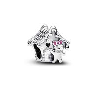 Pandora Moments Charm Maison en pain d’épices en argent sterling avec émail rose, rouge et vert