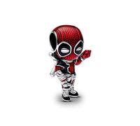 Pandora Charm Marvel Deadpool en argent sterling avec émail rouge et noir