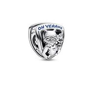 Charm Marvel Rocket Raccoon and Groot en argent sterling avec émail bleu foncé et bleu chatoyant