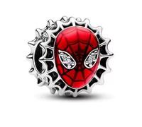 Charm masque d'araignée en argent 925 compatible avec bracelets Pandora, Trollbeads, Chamilia, Biagi et beaucoup d'autres bracelets à breloques britanniques, taille S, métal sans pierre précieuse