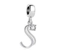 Charm New 2022 MariaSource Convient pour toutes les marques bracelets colliers lettre alphabet initial nom argent anniversaire anniversaire pendentifs original amitié maman perle coeur Noël pendentif