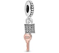 CHARM Pandora 925 Bijoux Bracelet Naturel Authentique En Argent Sterling Perle Pavé Cadenas Et Clé Dangle Charme Fit Mode Pan