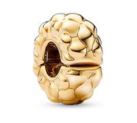 Pandora Charm clip Moments clouté en métal plaqué or 14 carats avec attache en silicone
