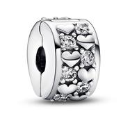 Pandora Moments Charm clip Cœur argent sterling zircones cubiques transparentes