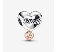 Charm - PANDORA - Cœur de Famille Love You - Argent et Plaqué or - Multicolore - Femme