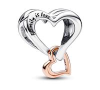 Pandora Charm Moments Cœur infini ajouré bicolore Argent sterling, plaqué or 14 carats