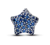 Pandora Charm Moments Étoile – argent sterling, cristal bleu foncé