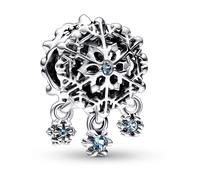 Pandora Charm Flocon de neige givré Argent sterling cristal bleu pâle & bleu glacé Taille unique