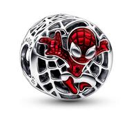 Pandora Charm pendentif Marvel Spider-Man en argent sterling avec émail noir et rouge transparent