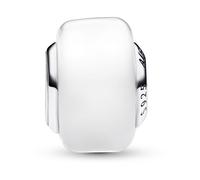 Pandora Charm Moments en argent sterling avec verre de Murano blanc