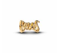 Charm Pandora Moments 764422c00 - Design ""Besos"" En Écriture Script Avec Finition Dorée Or 14k