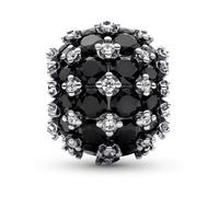 Pandora Moments Charm en argent sterling avec cristal noir et zircones cubiques transparentes