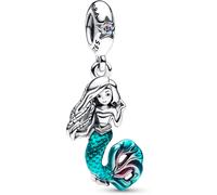 Pandora Charm Disney Ariel – Argent sterling, zircones cubiques, émail turquoise et cerise