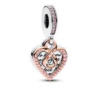 Pandora Charm Pendant Double Cœur Infini Bicolore one size