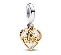 Charm PANDORA Pendant Double Maman Gravable Diamant de Synthèse