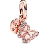 Pandora Moments Charm pendentif Papillon – plaqué or rose 14 carats, zircones et émail rose
