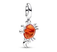 Pandora Charm pendant Disney La Petite Sirène Sébastien le crabe en argent sterling avec verre de Murano orange