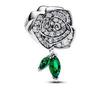 Pandora Charm Moments Rose en argent sterling – zircones cubiques transparentes, cristal vert