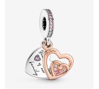 Charm Pendant - MARQUE - Double Cœurs de l'Infini - Métal - Mixte - Adulte