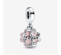 Pandora Charm pendentif « Friend » (Ami(e)) Argent sterling, zircones cubiques, émail rose
