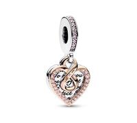 Pandora Charm Pendant Double Cœur Infini Bicolore one size