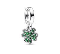 Charm Pendant - PANDORA - Trèfle à Quatre Feuilles - Argent - Vert - Mixte