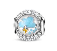 Charm perle jour de pluie, charm pour bracelet, compatible avec le collier bracelet pandora
