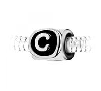 Charm perle lettre C en acier par SC Crystal perle