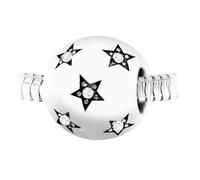 Charm perle orné de cristaux scintillants et acier par SC Crystal