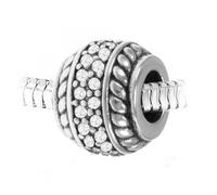 Charm perle orné de cristaux scintillants et acier par SC Crystal