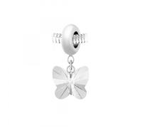 Charm perle - SC Crystal - Pendentif papillon - Acier - Cristaux Autrichiens - 13 mm