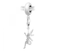 Charm perle So Charm en acier avec pendentif fée made with crystal from Swarovski 5 mm Argenté