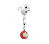 Charm perle So Charm en acier avec pendentif pomme d'amour 9 mm Rouge