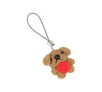 Charm porte-clés de avec détail de cœur et texture de fil | Accessoire pour chiot crochet avec texture de fil et accent de transport compact pour sacs ou pochettes, détail