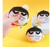 Charm poupée Crayon Shin-chan en tissu, tissu doux, texture moelleuse pour soulager le stress, broderies fines (sourcils et expressions emblématiques), porte-clés robuste pour une fixation facile, déc