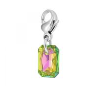 Charm rectangle en acier SC Crystal orné de Cristaux scintillants