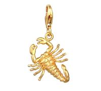 Charm Scorpion 0412420222 - Pendentif en argent sterling 925 plaqué or - Signe du zodiaque doré - Pour femme, Argent sterling