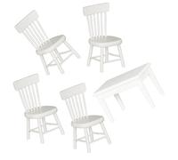 Charm Small Dollhouses Ensemble de meubles en bois robuste Ensemble d'accessoires de maison portable pour échelle 1/12 Maisons miniatures Dollhouses Kit de décoration