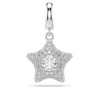 Charm Sublima, Taille ronde, Étoile, Blanc, Métal rhodié OS
